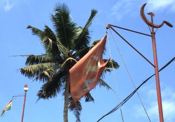 ケララの空に翻るハンマーと鎌の旗